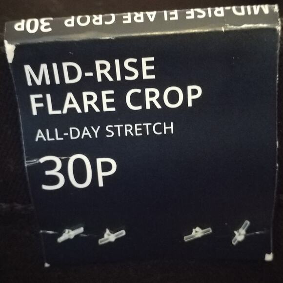 NWT J Crew Factory Petite Flare Crop Jean Black All-Day Stretch Size 30P - Picture 7 of 8